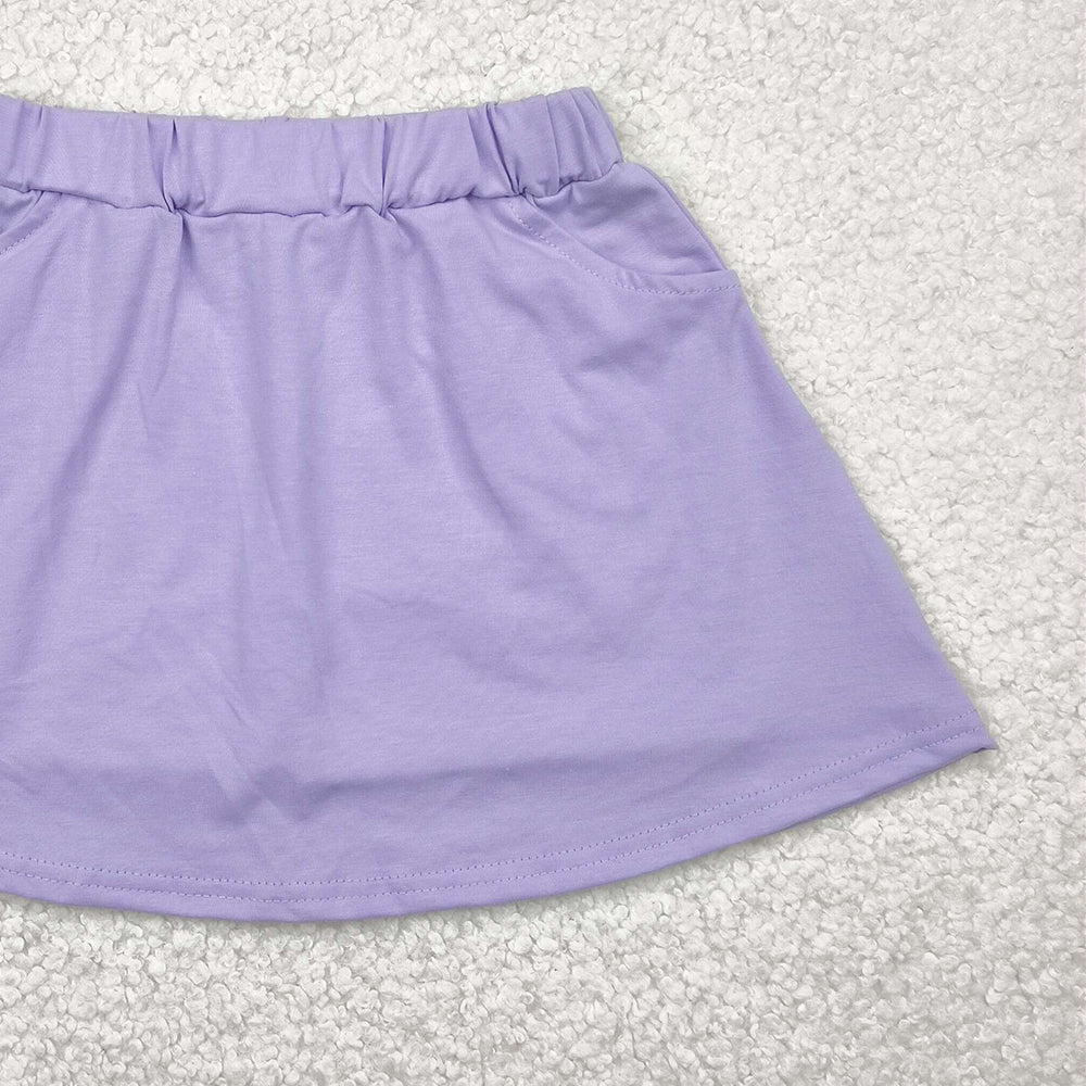 6.18 GLK0067RTS NO MOQ Baby Girls Skirt Baby Girls Lavender Pocket Yoga Active Wear Skort