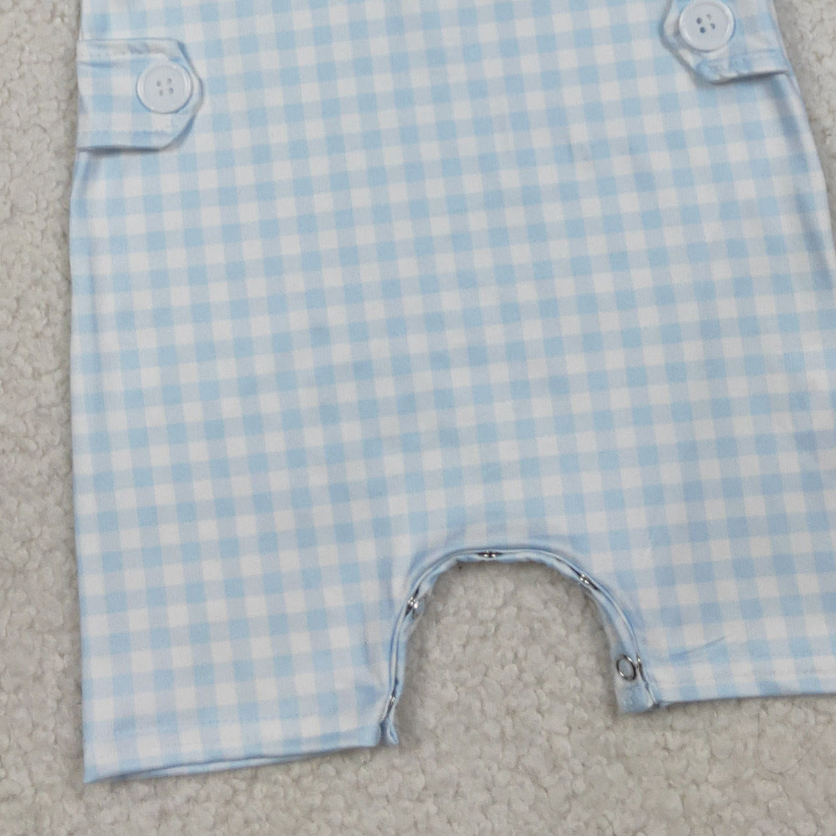 1.19 RTS NO MOQ （In stock）SR3482 Smocked Little Dude Baby Boys Sleeveless Checked Rompers