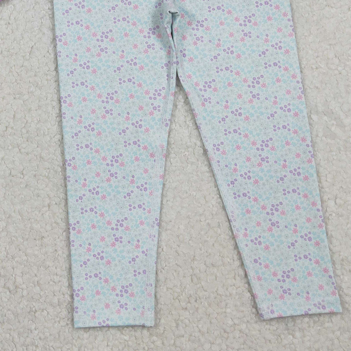 11.1 RTS NO MOQ （In stock）GSPO2067 Baby Girls Lavender Short Sleeve Top Floral Legging Pants Yoga Active Clothes Set