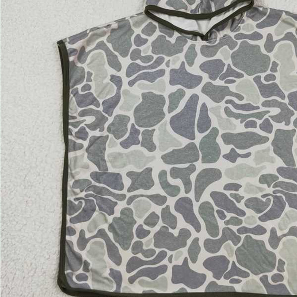 4.09 S0326 RTS NO MOQ Camo Hooded Towel for Kids Swimsuit Cover Up for Beach