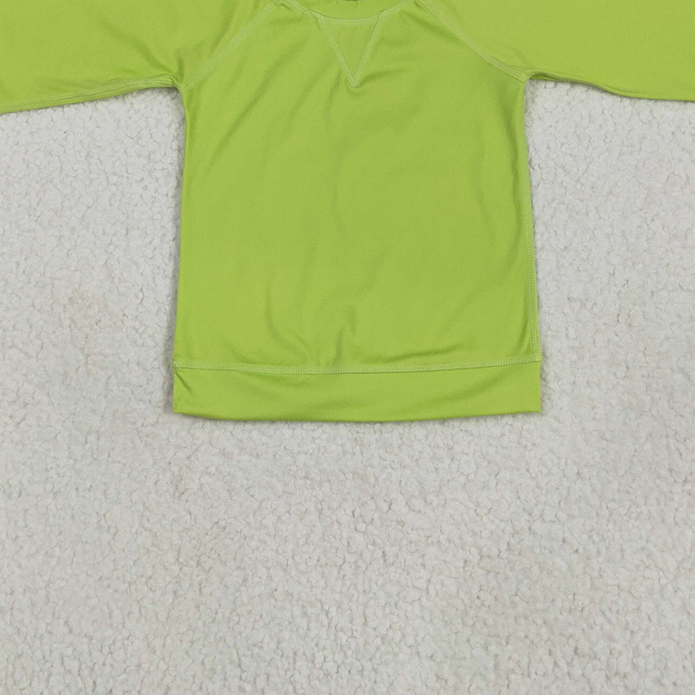 8.25 RTS NO MOQ Baby Girls Yoga Tops Baby Girls Aqua Long Sleeves Yoga Shirts Top