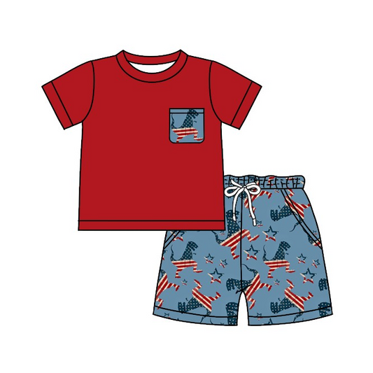 BSSO0519  Pre-order baby boy clothes short sleeve top with shorts kids summer set