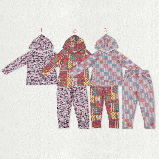 12.17 RTS Sibling Baby Girls Colorful Flowers Hoodies Top Legging Pants Clothes Sets