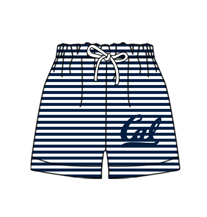 CUSTOM MOQ 5 Cute Comfortable Clothing For Kids Baby Kids Dark Blue Stripe Summer Bottom Team Shorts