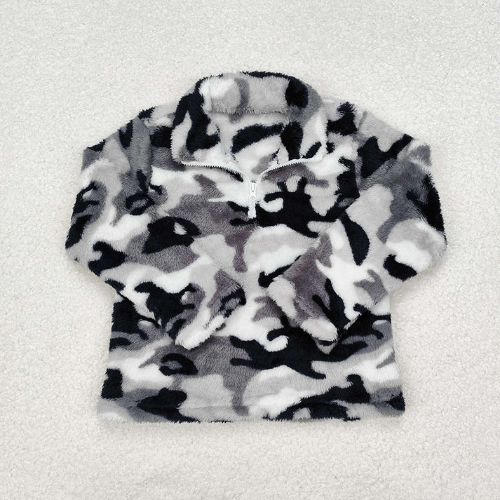 Brother Baby Boys Fall Camouflage Zip Pullovers Tee Tops