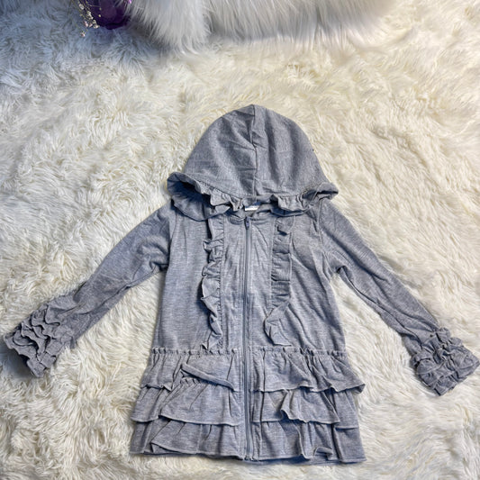 12.3 RST GT0015 Baby girls ruffle zip grey jackets cardigans