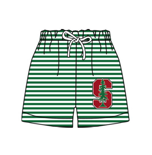 CUSTOM MOQ 5 Cute Comfortable Clothing For Kids Baby Kids Green S Stripe Summer Bottom Team Shorts