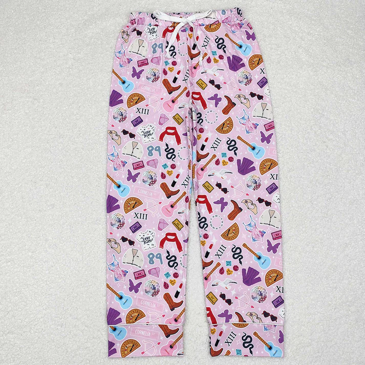 Adults women European and American singers printed straight trousers