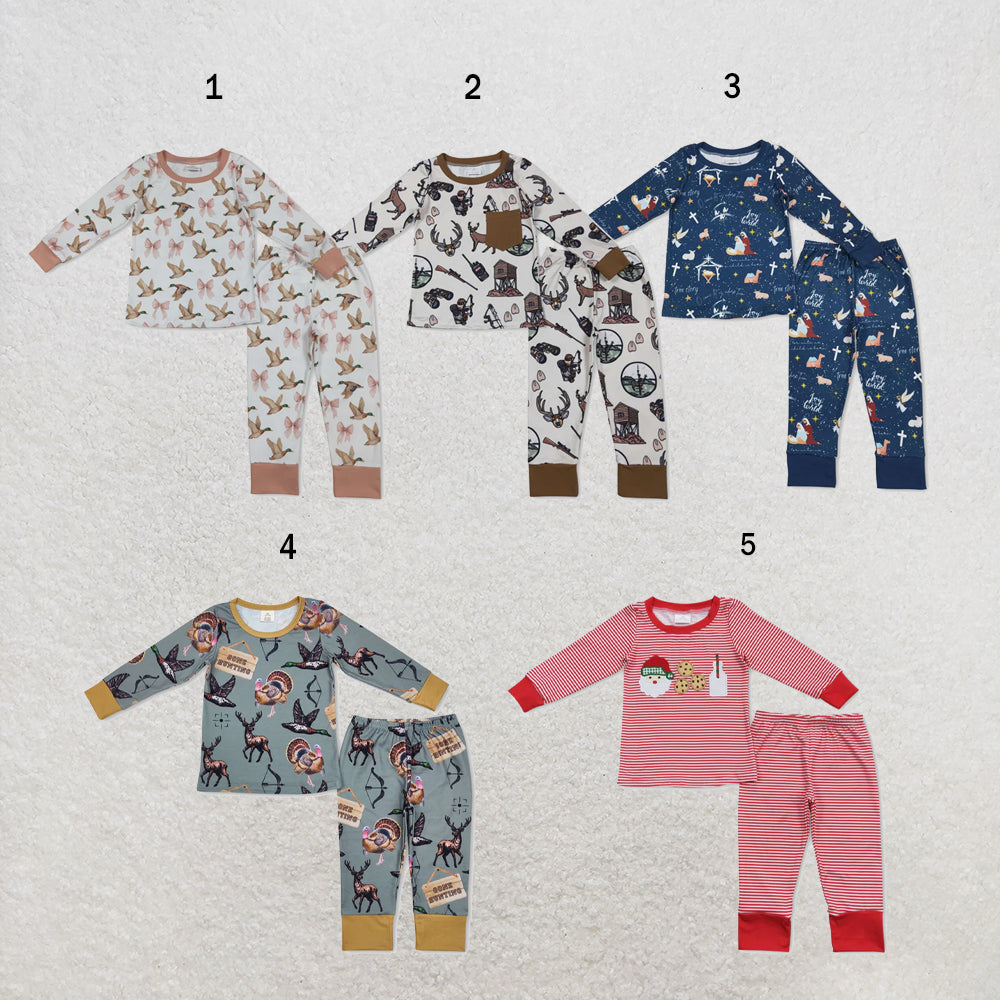 USA Warehouse (IN STOCK) Baby Girls Plaid Top Pants Pajamas Set