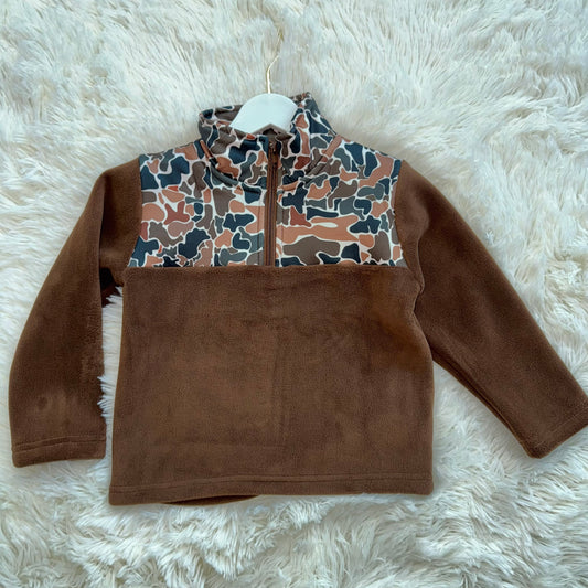 10.29 RST T1309 Baby Boys Dark Brown Camo Southern Zipper Pullovers Top