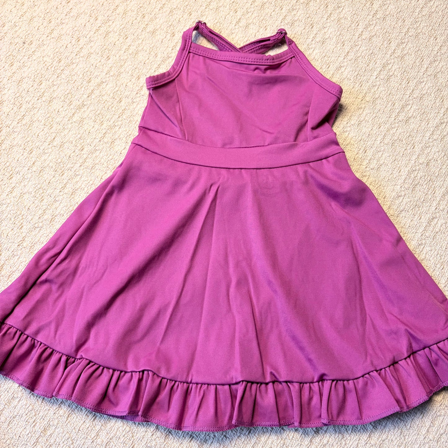 0526 RTS Sibling Baby Girls Knit Knee Length Active Wear Athletic Dresses