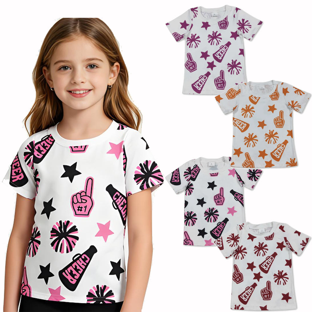 RTS Sibling Pink short sleeves cheer kids girls team shirt