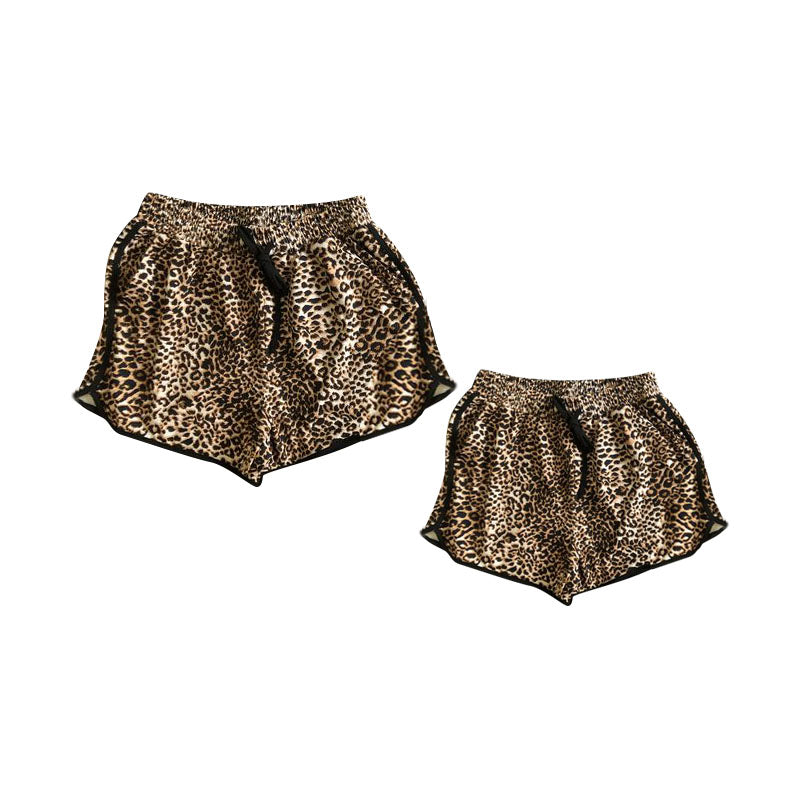 Adult Women's Summer Leopard Print High Waist Shorts Trendy plus Size Wide Leg Pants for plus Size Women
