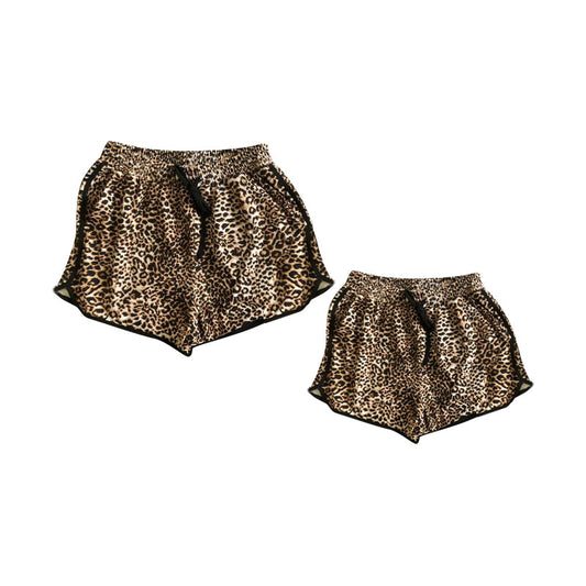Adult Women's Summer Leopard Print High Waist Shorts Trendy plus Size Wide Leg Pants for plus Size Women