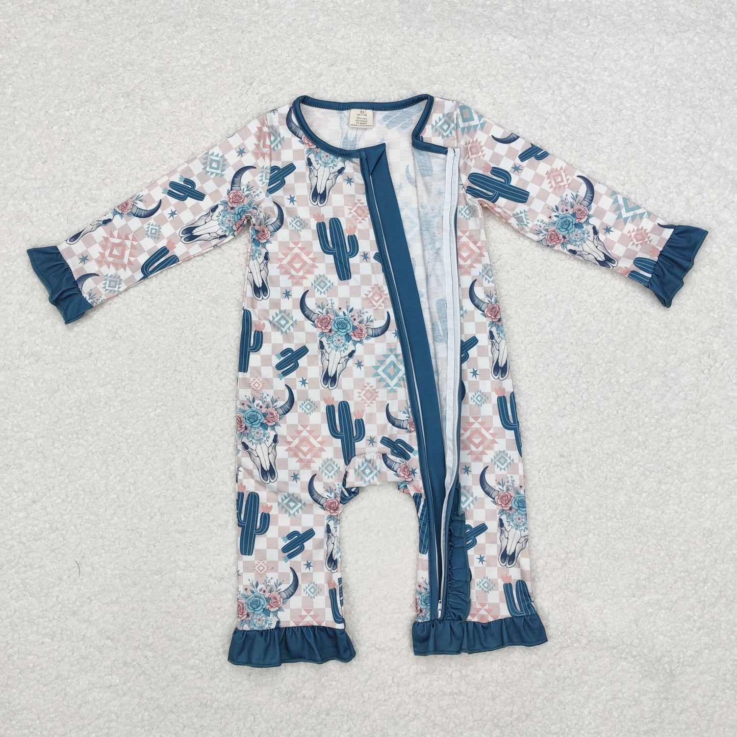 Bamboo RTS no moq  LR1446  Kids girls autumn clothes long sleeve with romper