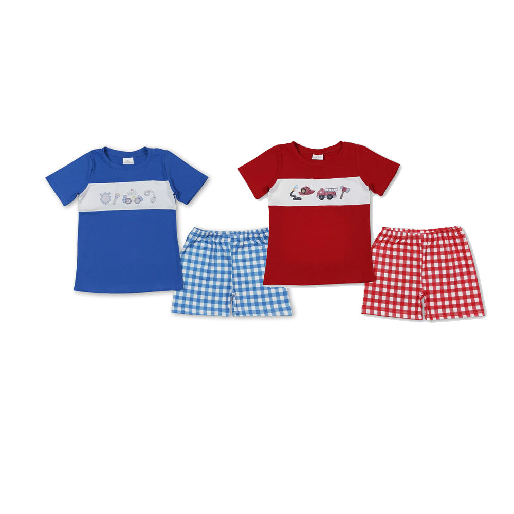 RTS Sibling truck top plaid shorts boys clothes