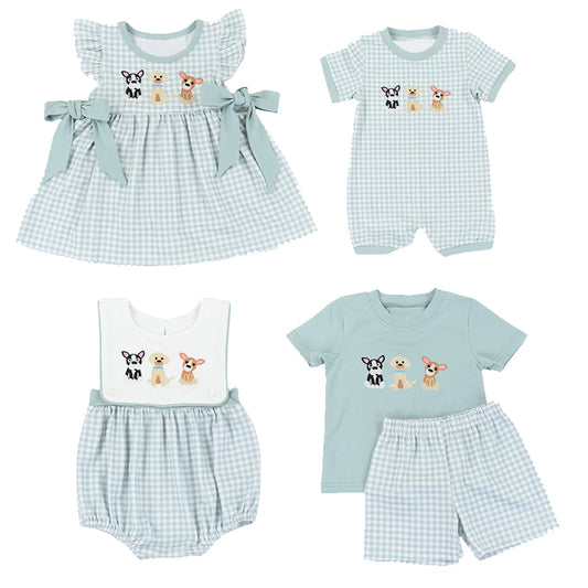 Baby boys and Girls  clothes dog vest Romper-Short sleeve suits -Dress pre-order