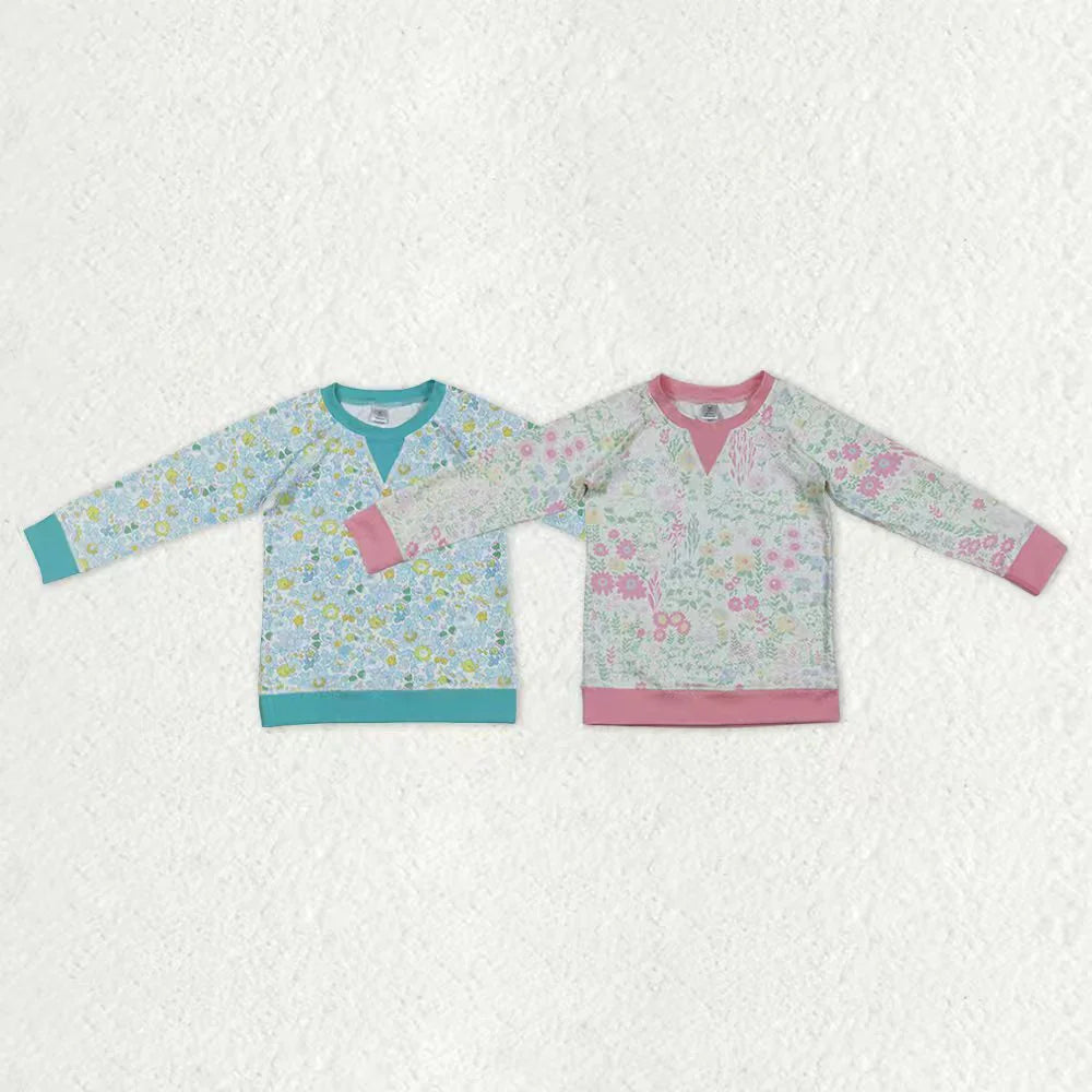 12.29 RTS Sibling Baby Girls Long Sleeve Floral Yoga Active T-shirts Top