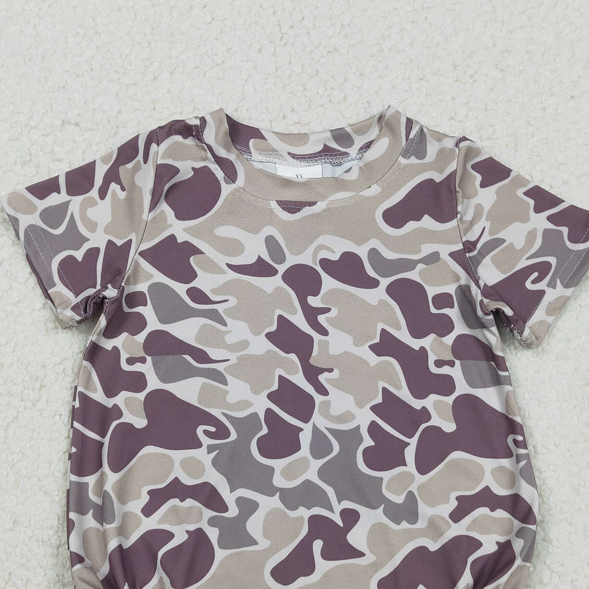 11.22 RTS NO MOQ （In stock）SR3448 Baby Boys Rompers Baby Boys Dark Grey Camo Short Sleeve Southern Rompers