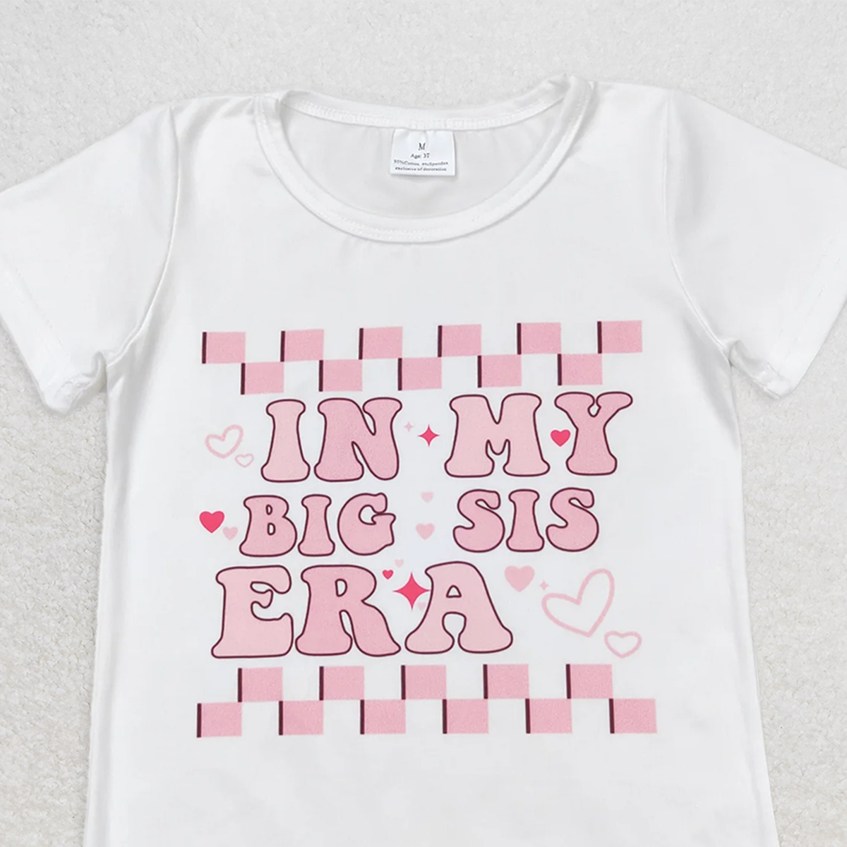 GT0556 RTS NO MOQ Baby Girls Summer Tops Baby Girls Summer Ser Im My Big Sis Era Short Sleeve T-shirt Top