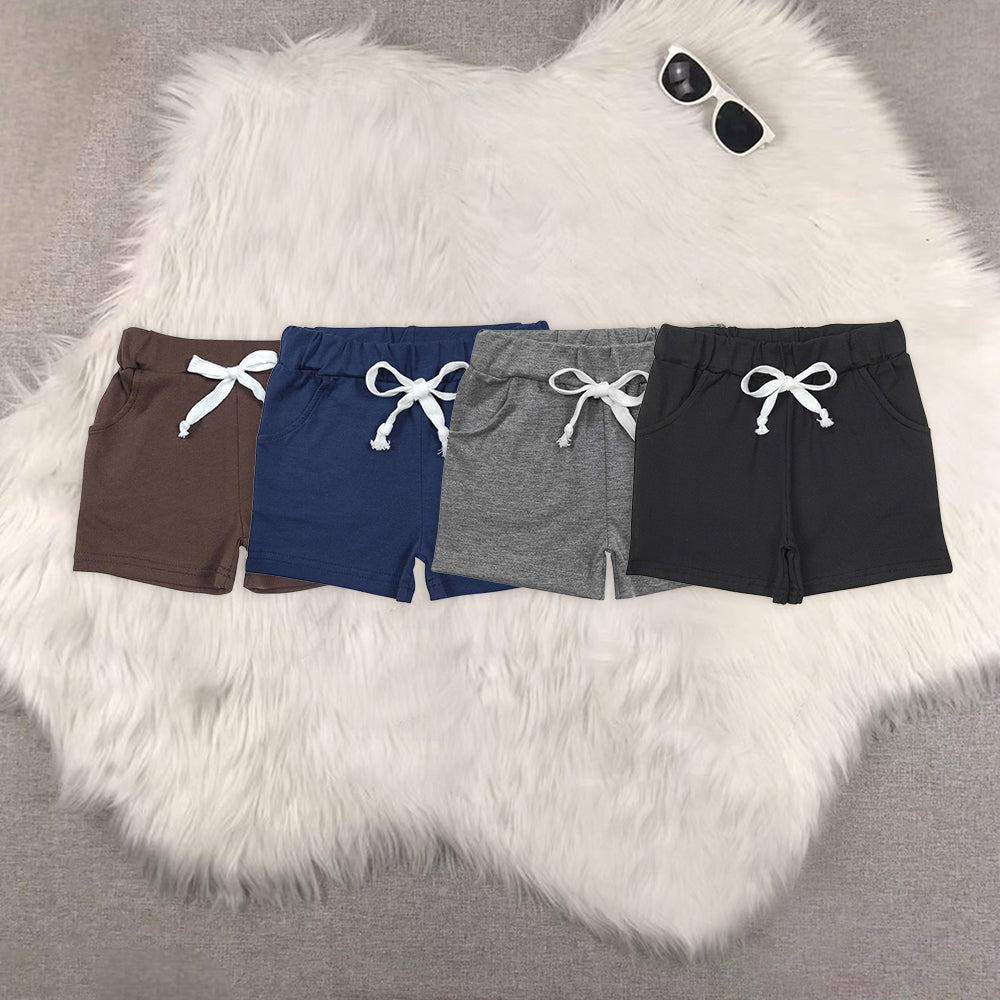 8.19 RTS Sibling Baby Boys Summer Shorts Light grey cotton pocket kids boy summer shorts