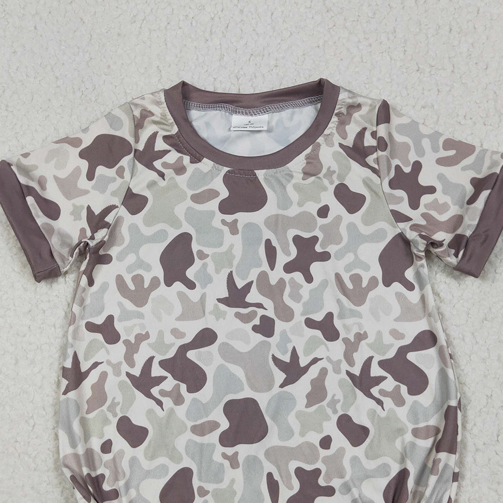 SR3141 RTS NO MOQ Baby Boys Summer Rompers Short sleeves duck camo baby boy summer romper
