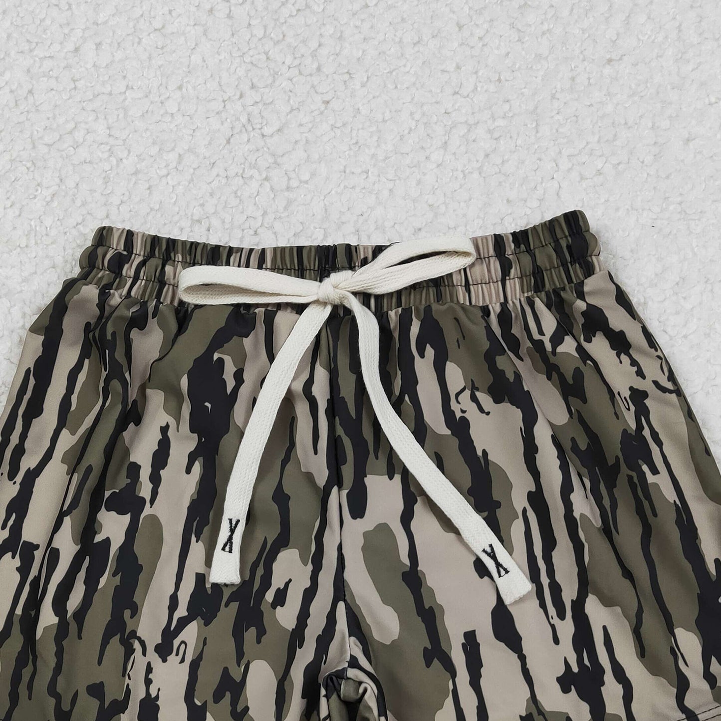 S0194 RTS NO MOQ （In stock ）Olive camo kids boy summer swim trunks