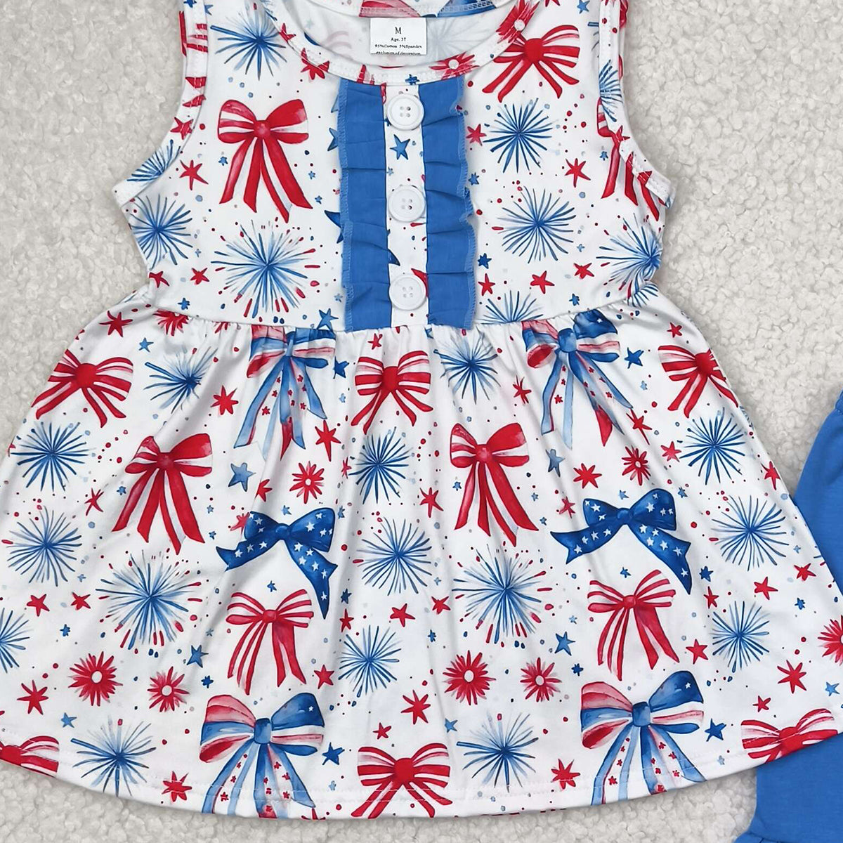 5.24   GSSO2346 RTS NO MOQ Baby Girls Summer Outfits baby girls clothes bow sleeveless shorts set