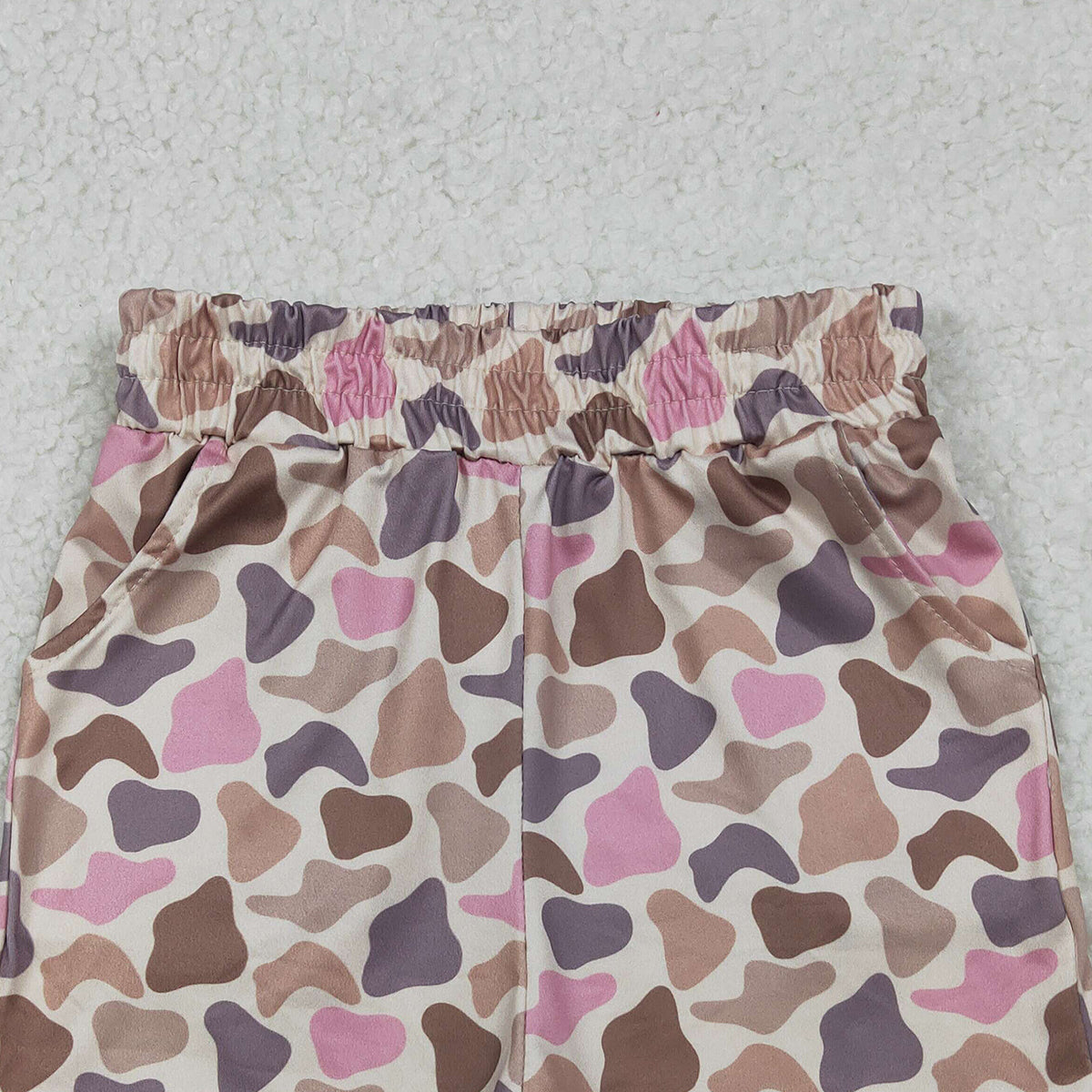 12.24 RTS NO MOQ （In stock）SS0757 Baby Girls Summer Shorts Baby Girls Southern Brown Pink Camo Pockets Shorts Bottom