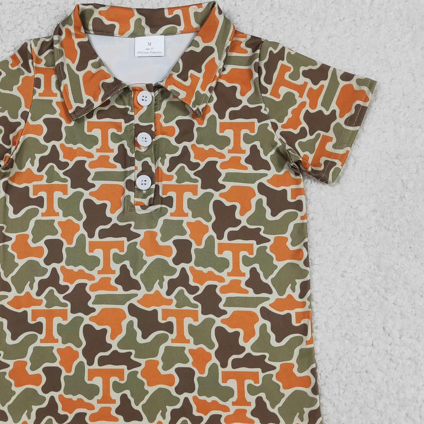 BT1696 RTS NO MOQ （In stock ）Short sleeves camo T kids boys team polo shirt