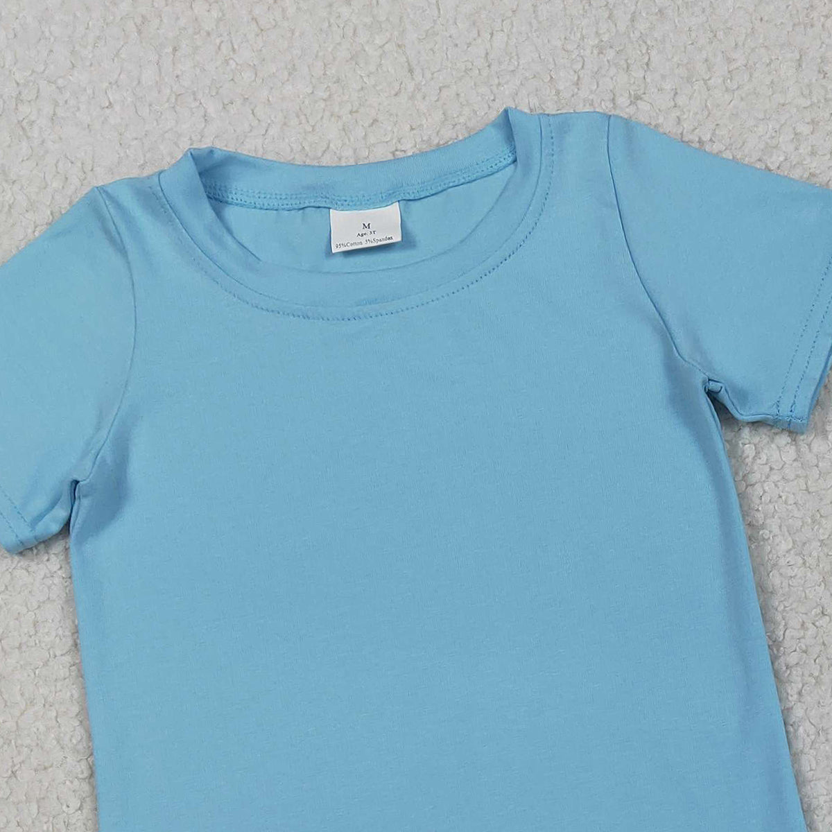 2.7 RTS NO MOQ （In stock）BSSO1883 Baby Boys Blue Short Sleeve Top Checked Pockets Shorts Clothes Sets