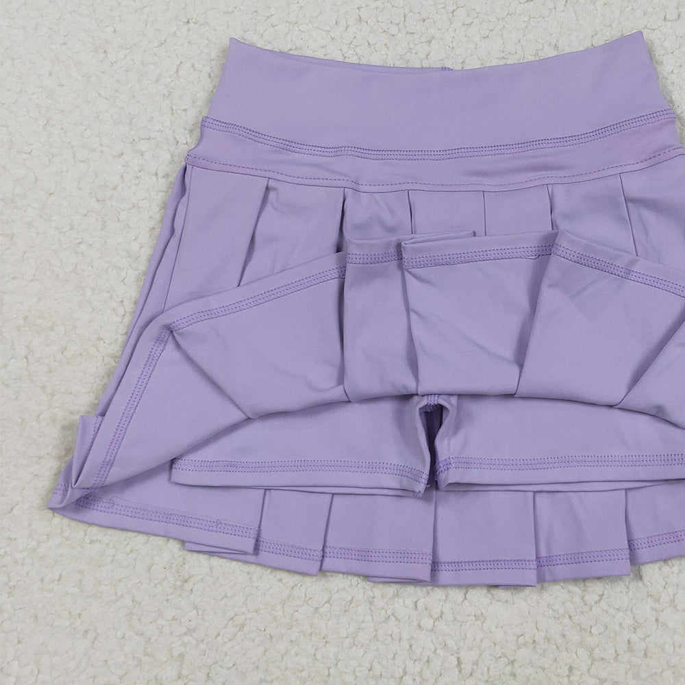 GLK0085 RTS NO MOQ Baby Girls Summer Yoga Skirt Baby Girls Lavender Yoga Active Wear Skirt