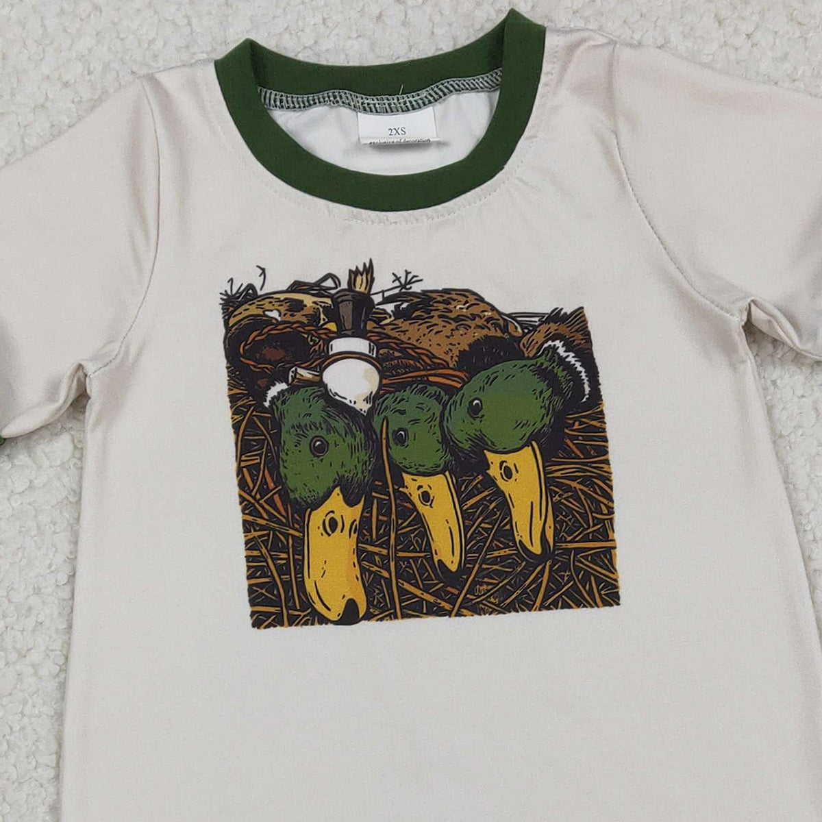 12.24 RTS NO MOQ （In stock）SR3681 Baby Boys Rompers Baby Boys Ducks Calls Hunting Footie Rompers