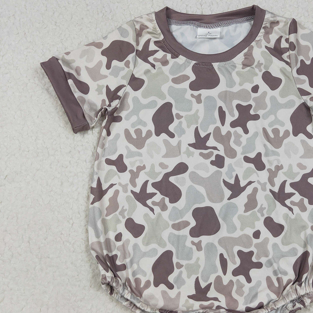 SR3141 RTS NO MOQ Baby Boys Summer Rompers Short sleeves duck camo baby boy summer romper
