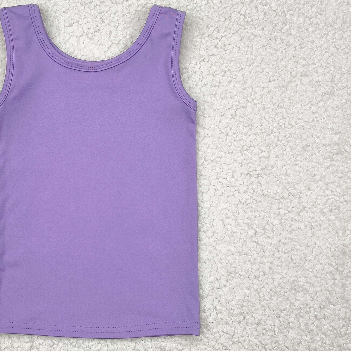 4.12 GT0990RTS NO MOQ Baby Girls Summer Yoga Tank Top Baby Girls violet Sleeveless Tank Active Top