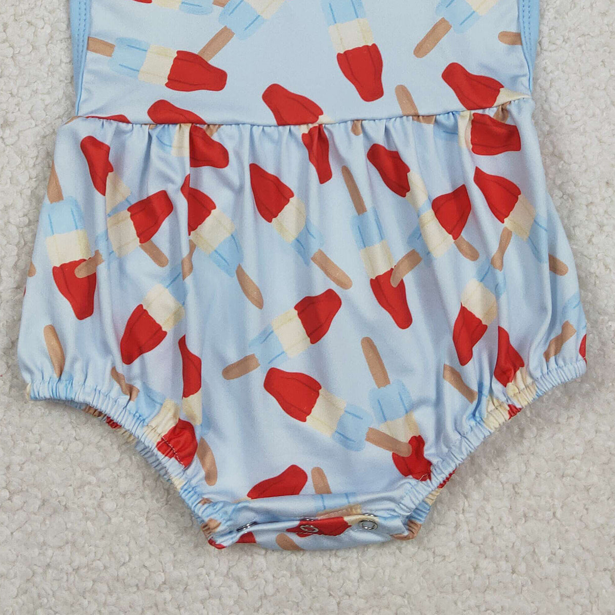 1.24 RTS NO MOQ （In stock）SR3923 Baby Boys Strap Red Blue Popsicle 4th of July Rompers