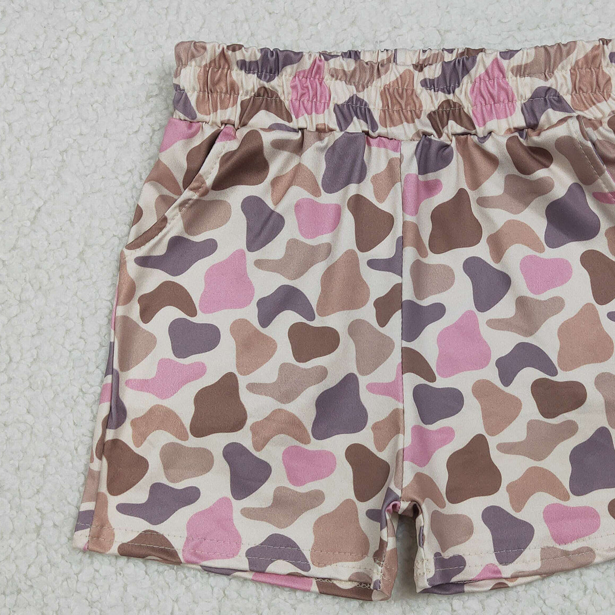 12.24 RTS NO MOQ （In stock）SS0757 Baby Girls Summer Shorts Baby Girls Southern Brown Pink Camo Pockets Shorts Bottom