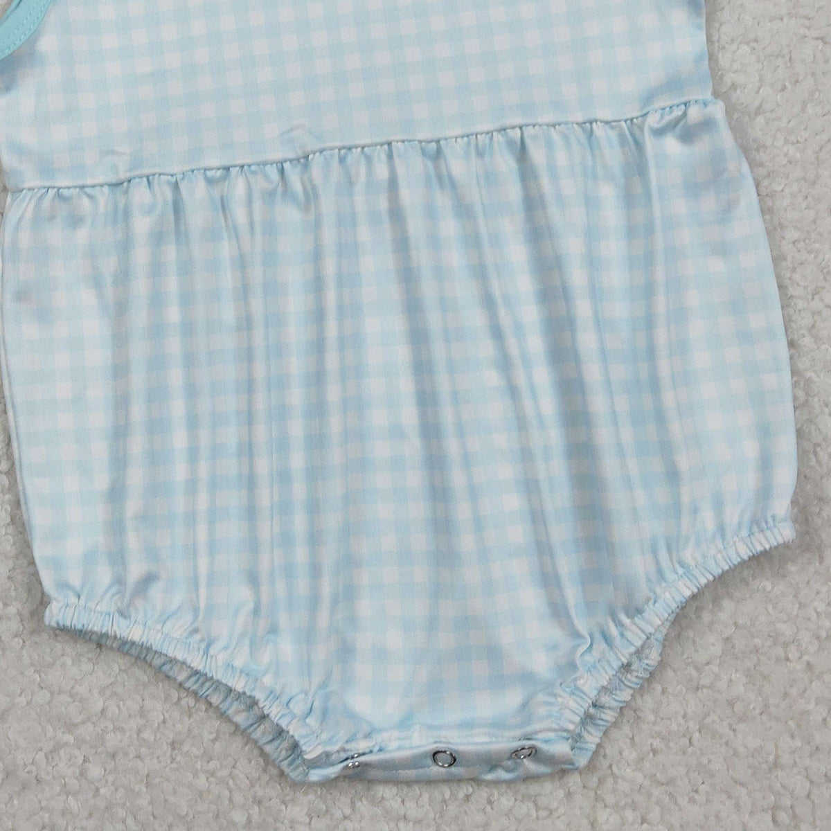 1.31 RTS NO MOQ （In stock）SR3554 Baby Boys Sleeveless Blue Checked Rompers