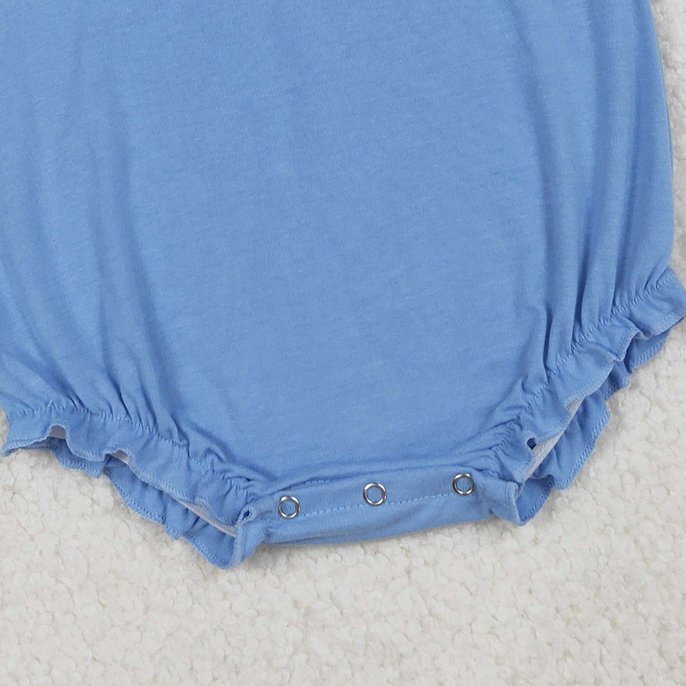 RTS NO MOQ （In stock）SR3191 Baby Girls Summer Rompers Embroidery Dogs Pumpkins Flutter Sleeves Fall Rompers