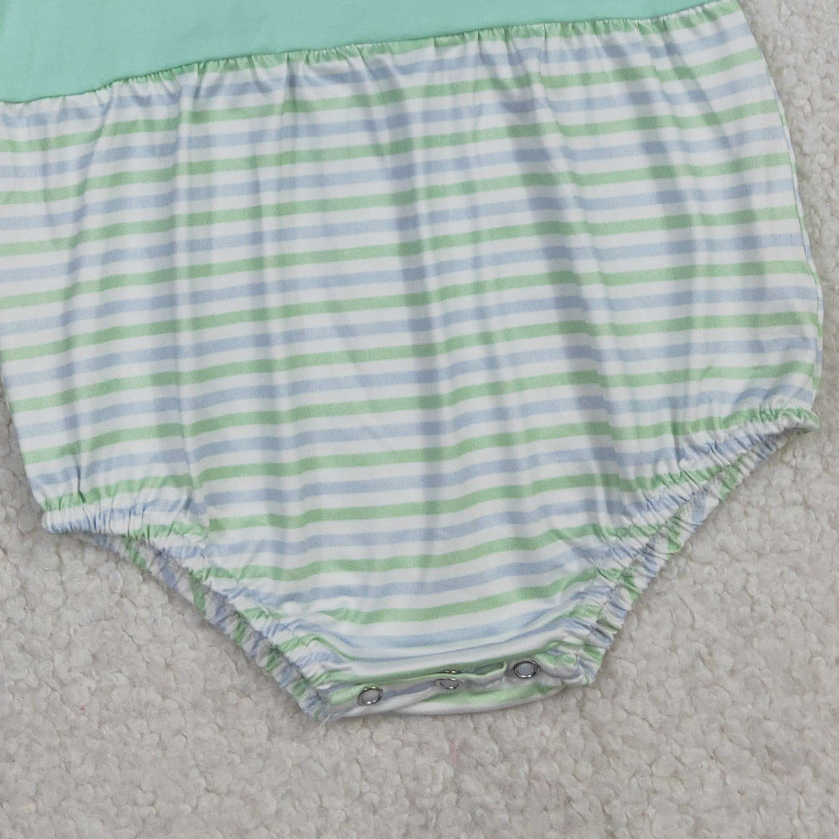 3.3 RTS NO MOQ （In stock）SR3894 Children's Fashion Romper Baby Boys Sleeveless Green Stripe Rompers