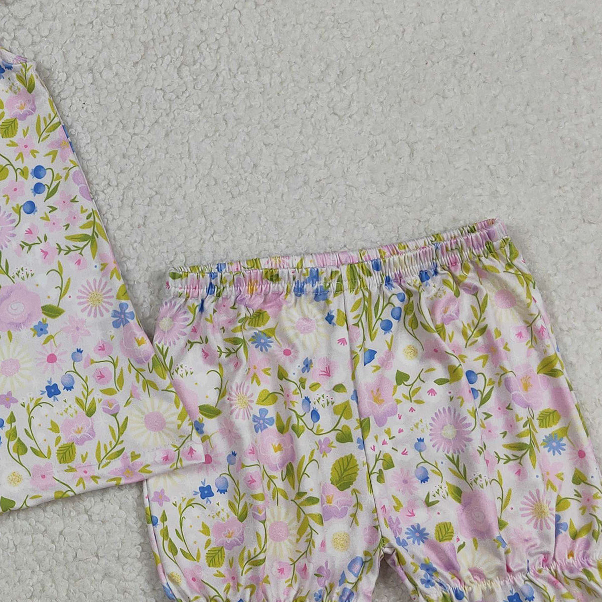 3.13 RTS NO MOQ （In stock）GSSO2778 Kids Clothing for Girls Baby Girls Pink Strap Flowers Tunic Ruffle Shorts Clothes Sets