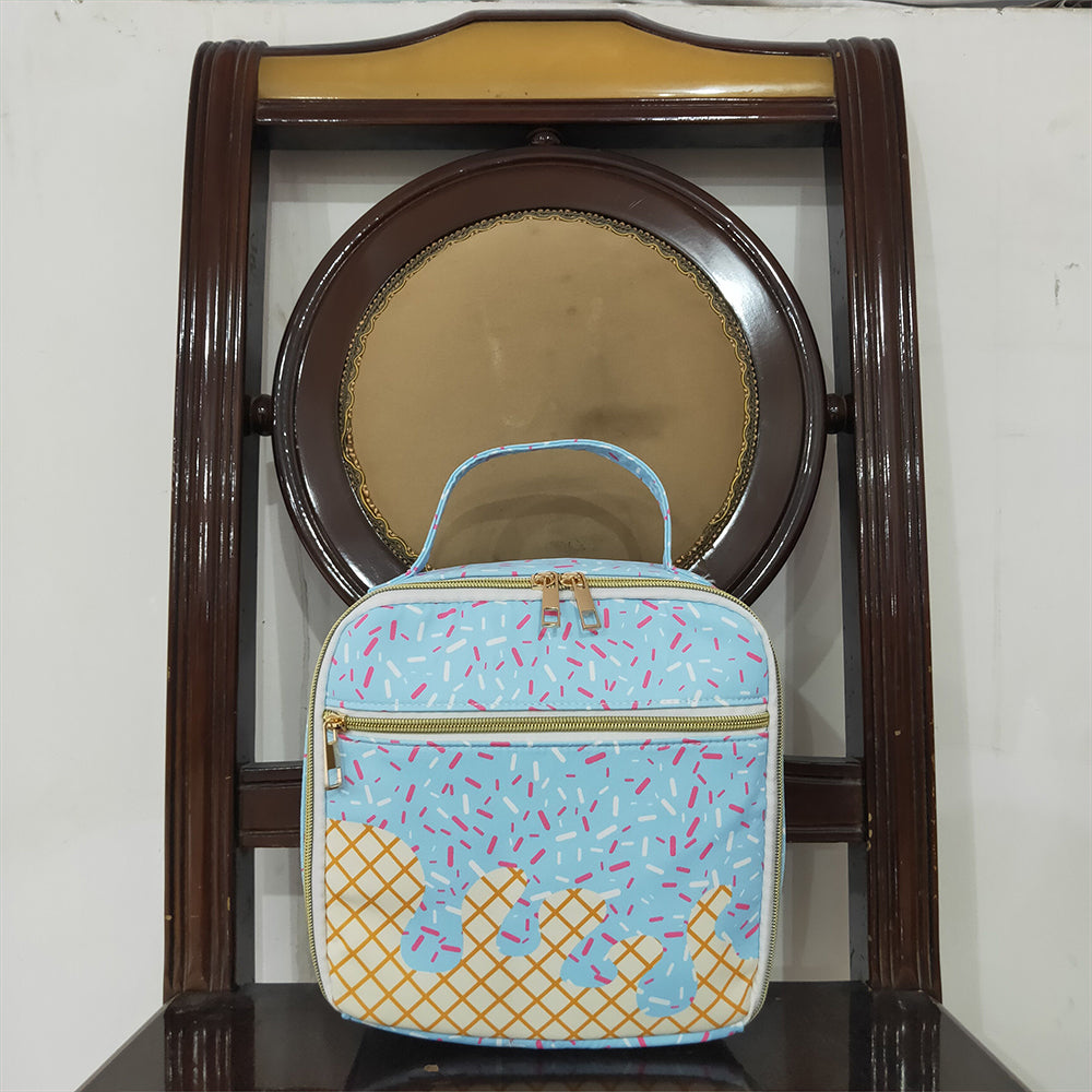 USA Shop (in stock)BA0296 RTS NO MOQ Baby Bags Light blue ice cream sprinkle kids lunch box