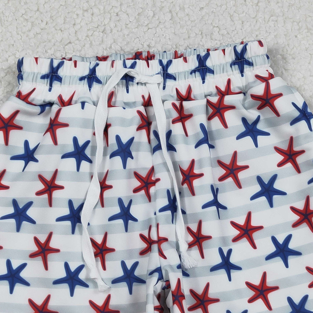 12.12 RTS NO MOQ （In stock）S0588 Baby Boys Summer Shorts Baby Boys Sea World Red Blue Starfishes Swimming Trunks Bottom