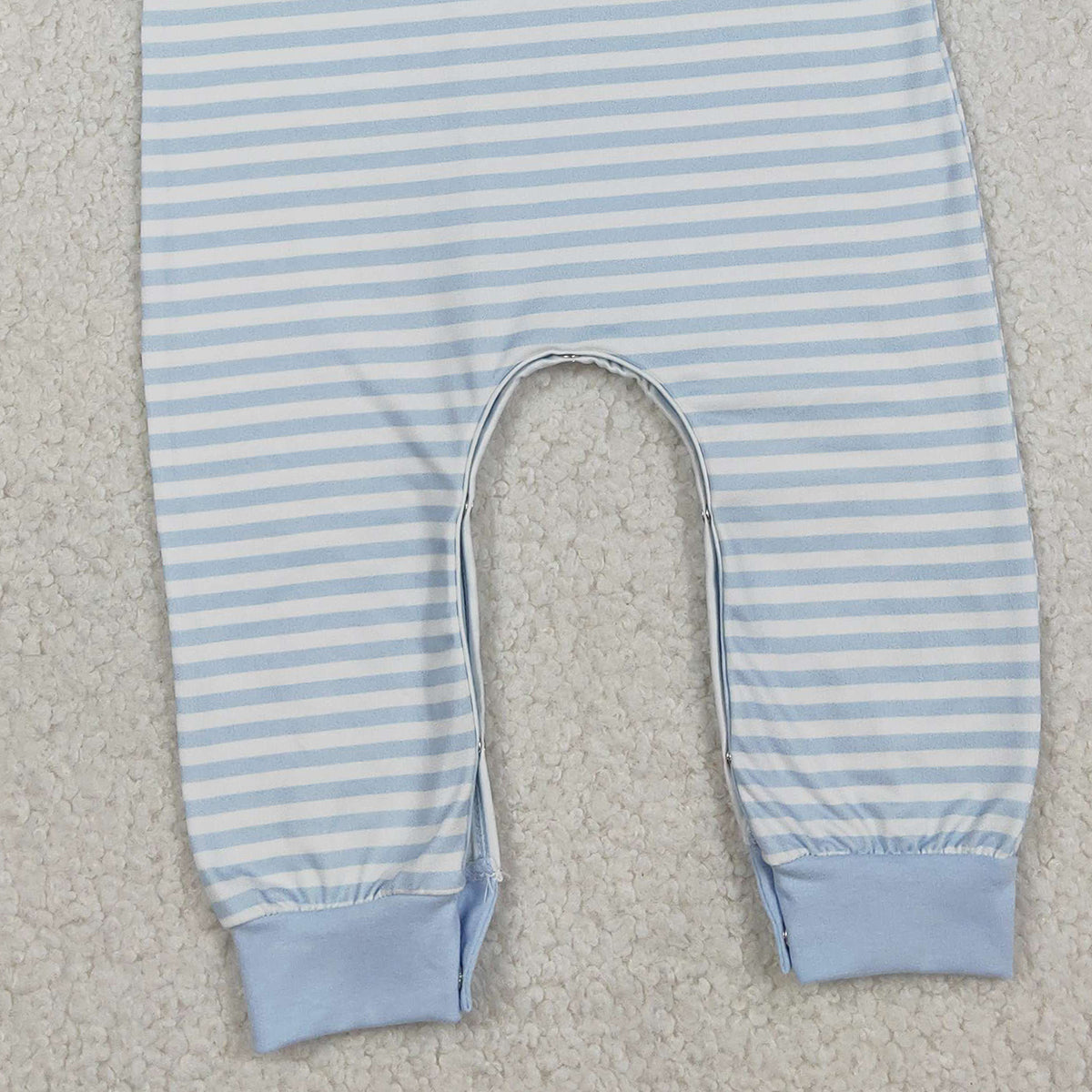 12.12 RTS NO MOQ （In stock）SR3333 Baby Boys Rompers Embroidery Crayfishes Baby Boys Grey Stripe Footie Rompers