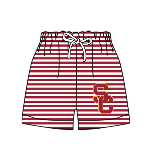 CUSTOM MOQ 5 Cute Comfortable Clothing For Kids Baby Kids Red SC Stripe Summer Bottom Team Shorts