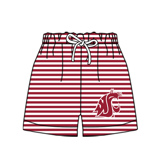 CUSTOM MOQ 5 Cute Comfortable Clothing For Kids Baby Kids Red Stripe Summer Bottom Team Shorts