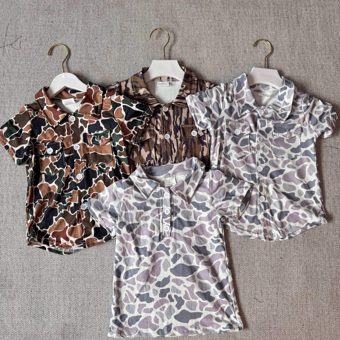 10.27 RST Sibling Baby Boys Western Camo Short Sleeves Button Pockets Shirts Tops