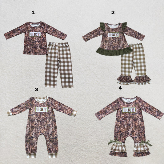 RTS Sibling Fall Camo Hunting Turkey Boots Girls Boys Clothes Sets