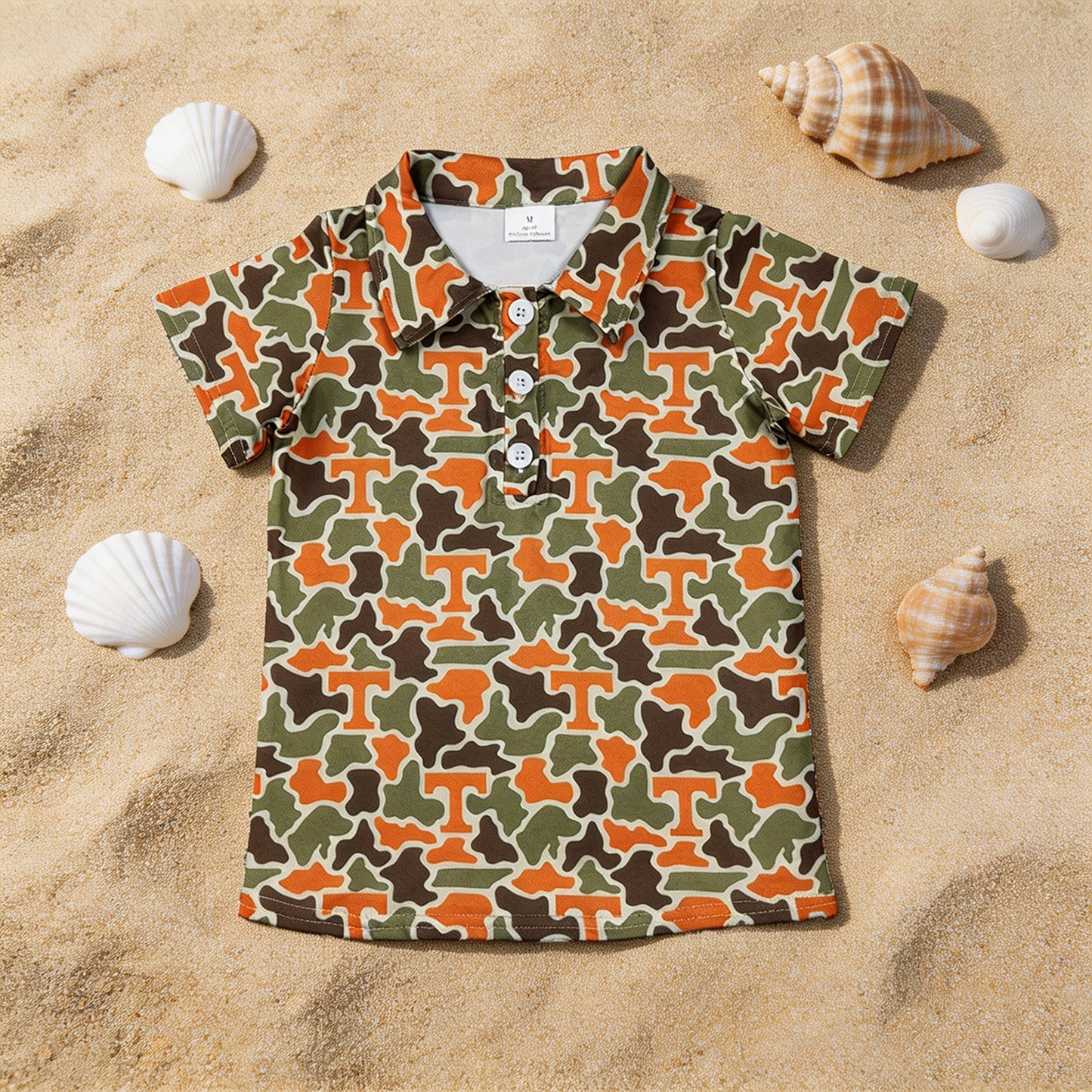 BT1696 RTS NO MOQ （In stock ）Short sleeves camo T kids boys team polo shirt
