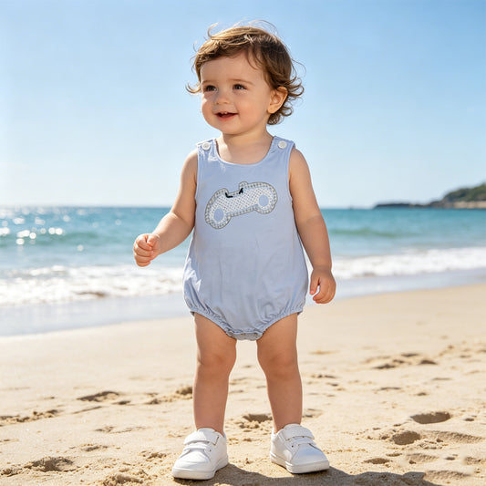 SR4013 RTS NO MOQ （In stock）Sleeveless car baby boy summer romper